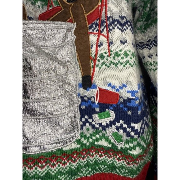 33 Degrees Funny Christmas Sweater Reindeer Party Design - Size L - Picture 3 of 10